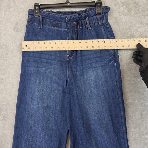 Sam Edelman Paperbag Jeans Womens 28 Blue High Rise Wide Leg Crop 100% Cotton - Picture 10 of 12